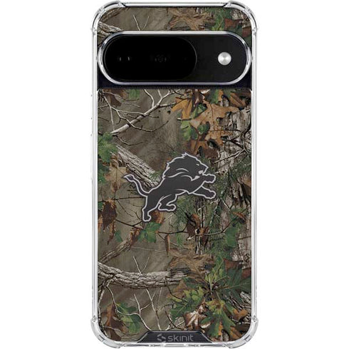 NFL Detroit Lions Realtree Xtra Green Camo Google Pixel 10 Clear Case